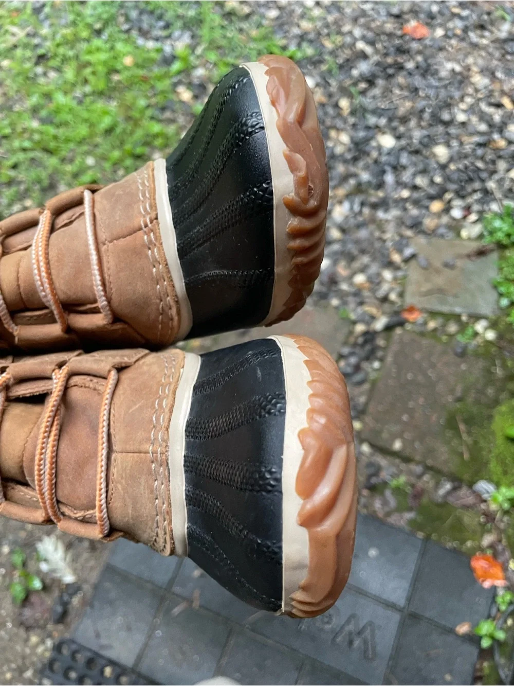 Sorel Out N About Waterproof Tan Duck Ankle Rain Boots 8.5